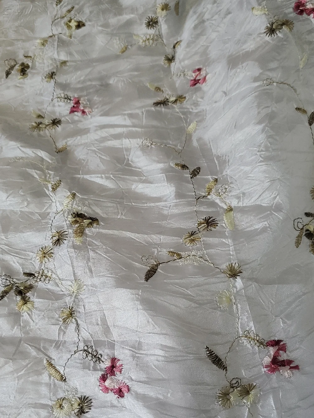 White Floral Fringe Scarf - Lightweight Women's Accessory